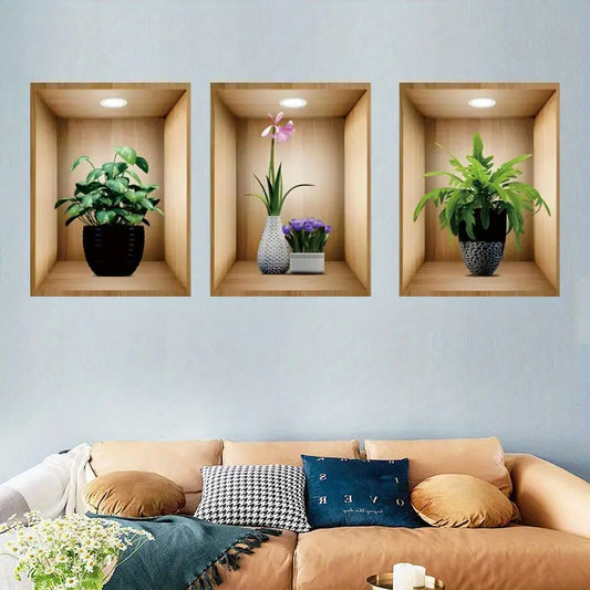 ملصقات حائط ثلاثية الأبعاد - تصميمات أنيقة للمنزل -3 قطع