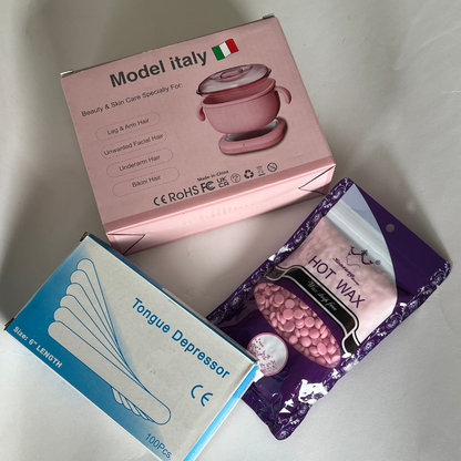 جهاز تسخين الشمع بالسيلكون + علبة تحتوي على 100 عود خشبي+ كيس شمع